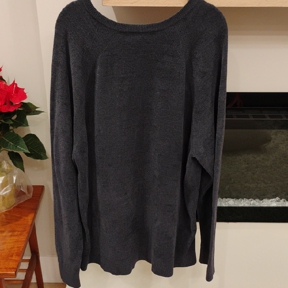 Barefoot Dreams CozyChic Ultra Lite Navy V-Neck Sweater Size XXL - Picture 7 of 9